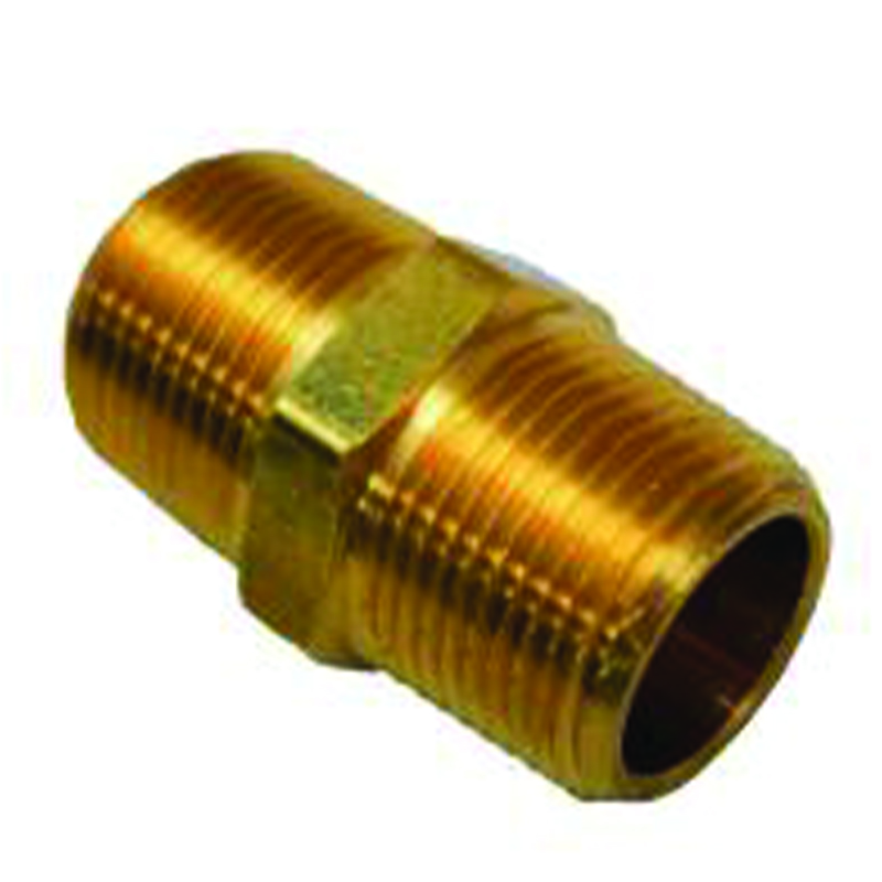 1/4" NPT Hex Nipple Brass (28-212L)