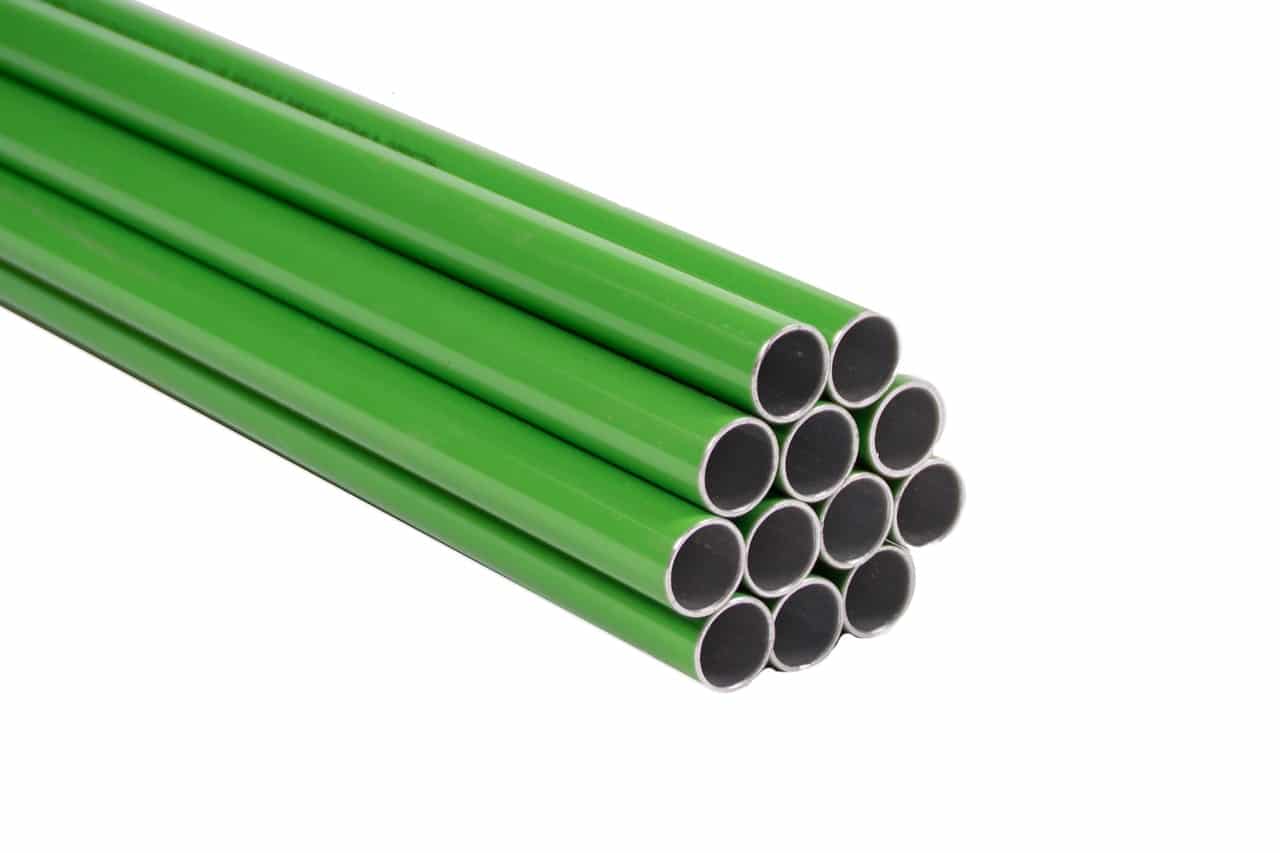 green 1-1/2 "" ALUMINUM TUBING 19 FT 2 INCHES LONG  FASTPIPE  green,   non returnable