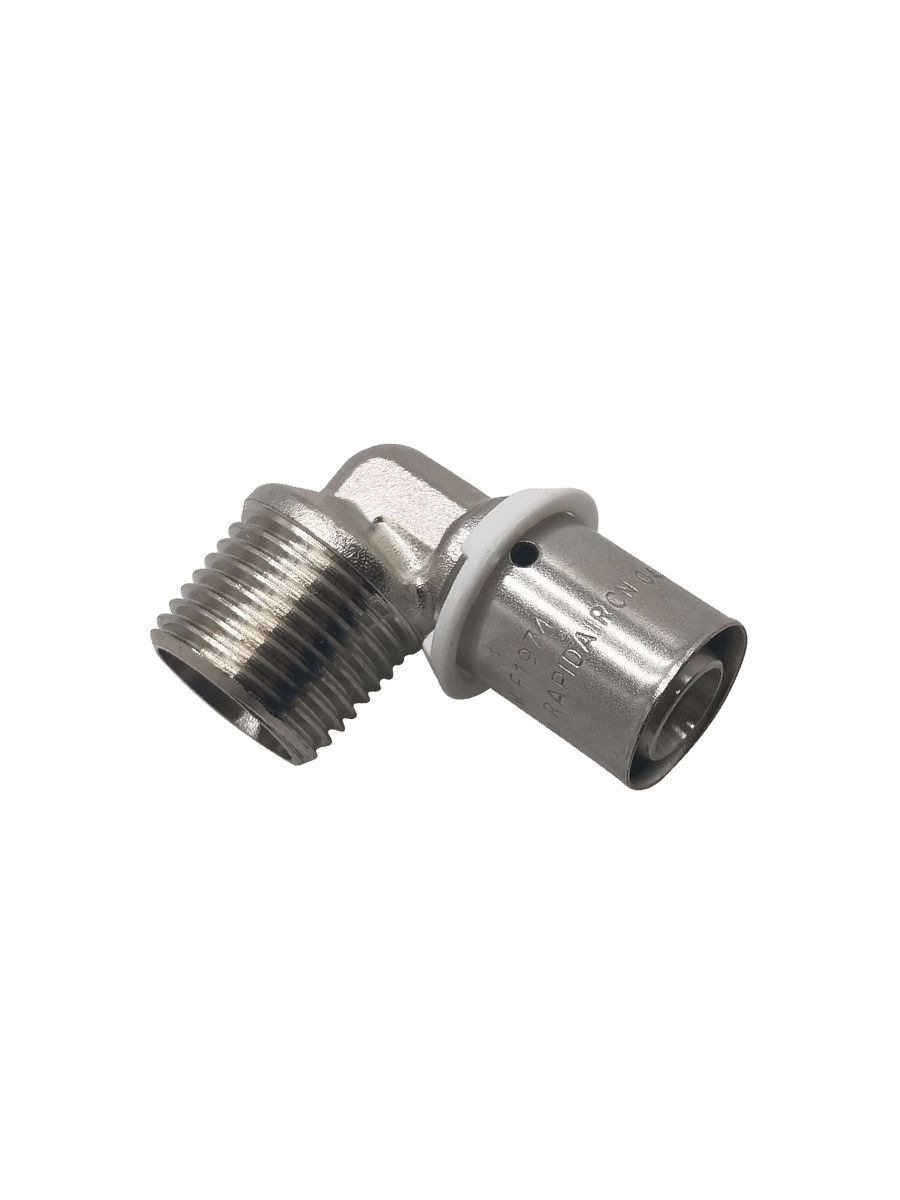1/2" COMPRESSED FLEXIBLE TUBING X 1/2" MALE NPT ELBOW FITTING