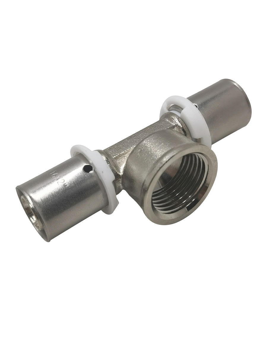 1"  REDUCING TEE, 3/4" FEMALE NPT DROP LEG,   COMPRESSED FLEXIBLE TUBING