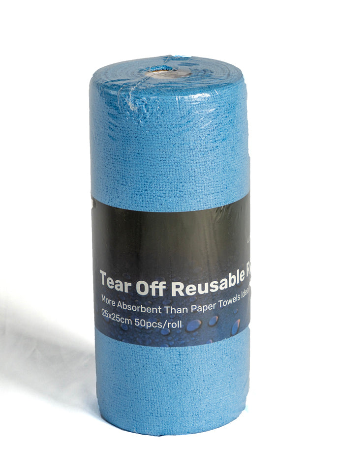 Reusable Microfiber Towel Roll - Blue